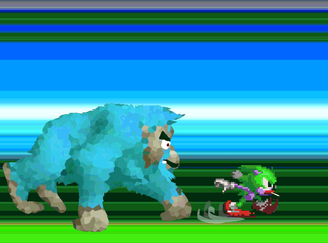 imgur/v61Z1ty.gif; Drooling Kong Chasing Sonikek