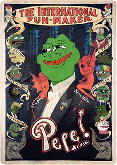 imgur/8S7vzum.gif;PEPETHEFAKE will do anything that Normies and Internet Geeks will tell it to do. Is it fun or is it? The show of infinite faces is ready for your command.
