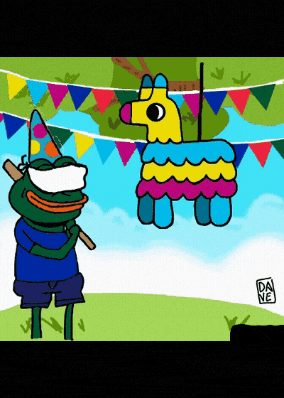 imgur/dM0CZIp.gif; Happy Birthday PEPE!!! EARN BTC PINATA
