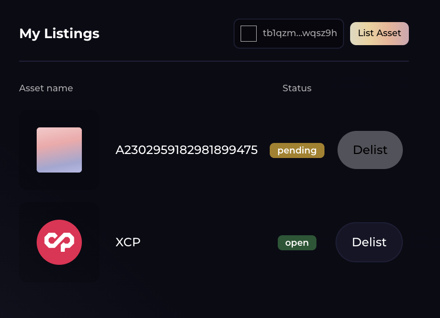 Manage Active Trades in Horizon Wallet